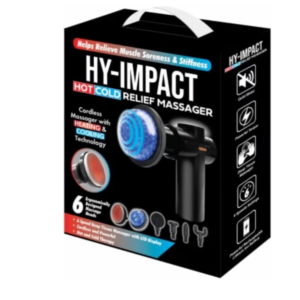 Cordless Hot Cold Relief Massager - Black and Blue